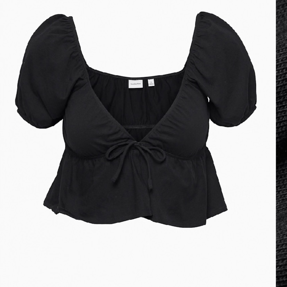Sunday Best Black Puff Sleeve Top from Aritzia